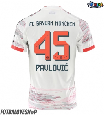 Bayern Munich Aleksandar Pavlovic #45 Venkovní Dres 2025-26 Krátký Rukáv